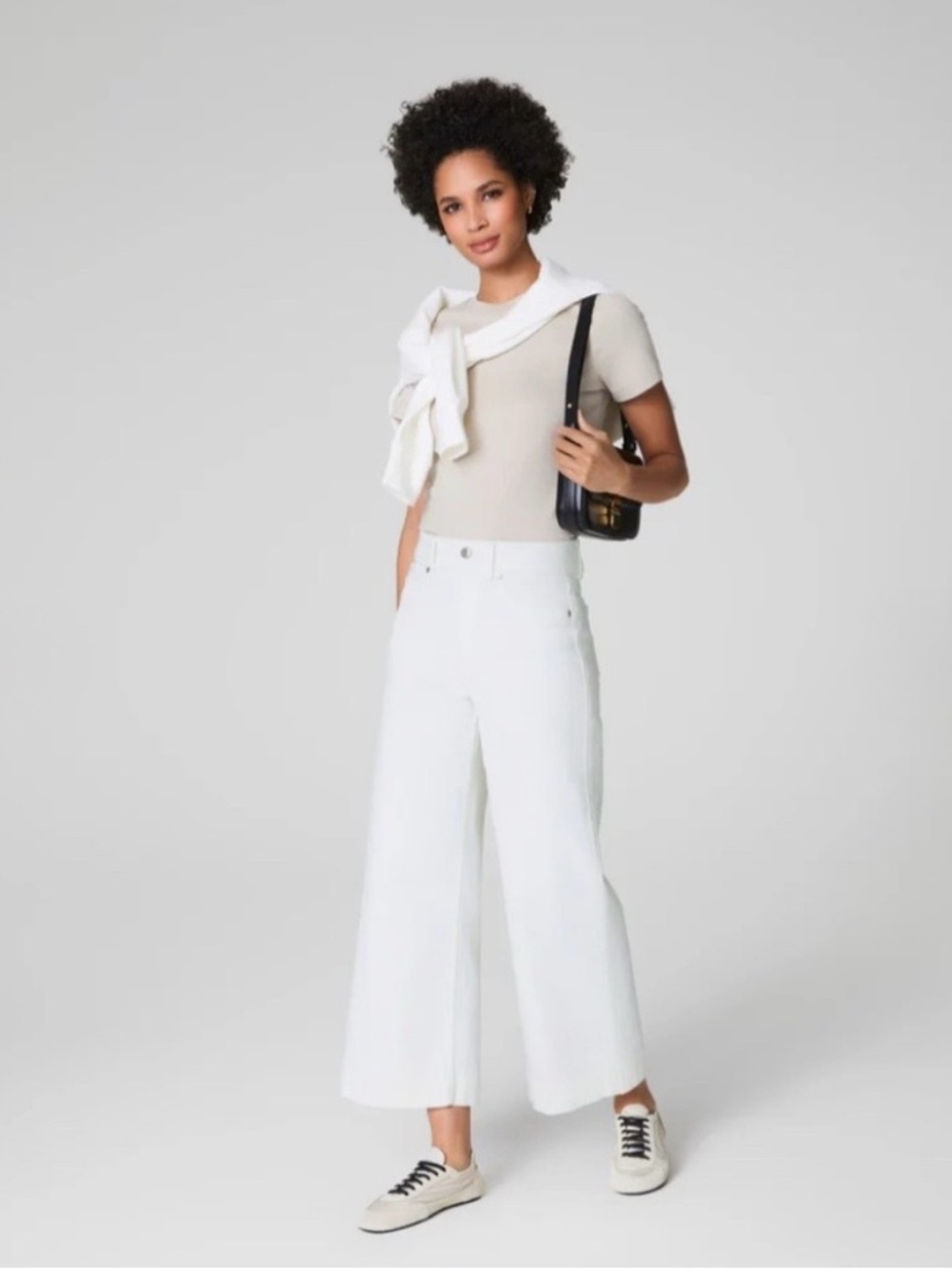SPANX White Wide-Cropped Jeans